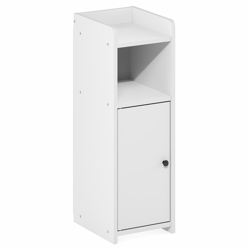 Pemberly Row 4-Tier Narrow Adjustable Shelves Bathroom Cabinet in White