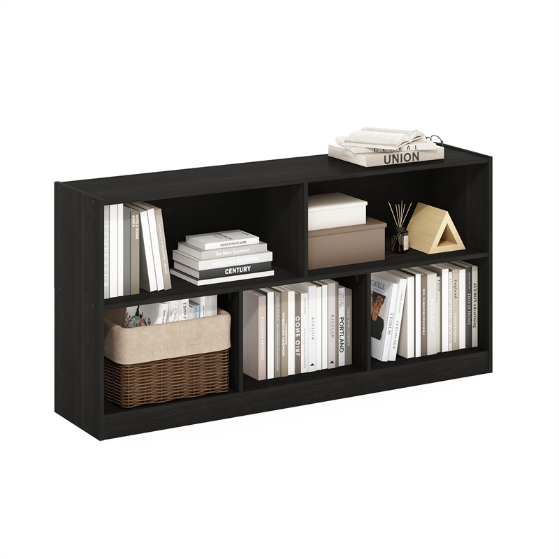 Pemberly Row 5-Cube 2-Tier Bookshelf Organizer 47 Width in Espresso