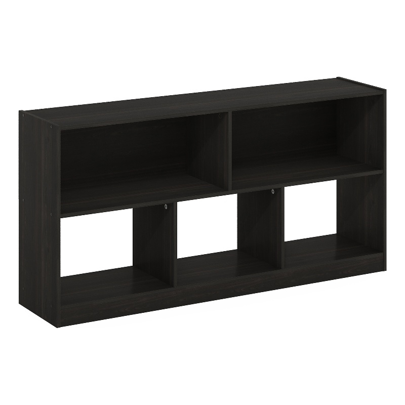 Pemberly Row 5-Cube 2-Tier Bookshelf Organizer 47 Width in Espresso