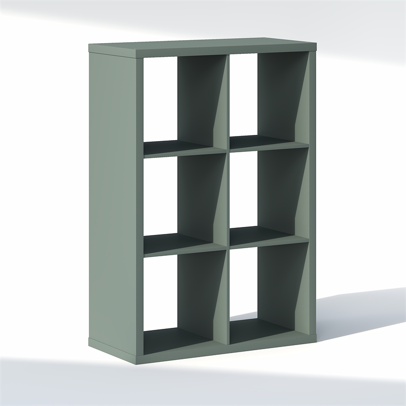 Pemberly Row 6-Cube Closet Organizer Open Shelf Extra Thick Frame in Sage Green