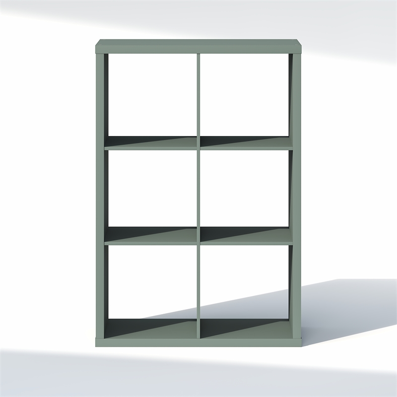 Pemberly Row 6-Cube Closet Organizer Open Shelf Extra Thick Frame in Sage Green