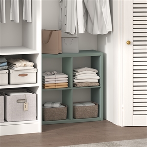 Pemberly Row 4-Cube Closet Organizer Open Shelf Extra Thick Frame in Sage Green