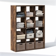 Pemberly Row 12-Cube Open Shelf Extra Thick Frame in Amber Pine