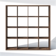 Pemberly Row 16-Cube Open Shelf Extra Thick Frame in Amber Pine