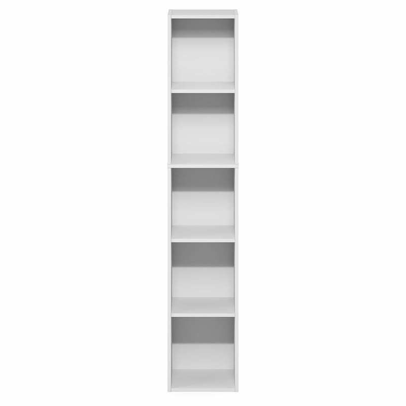 Pemberly Row 5-Tier 10-In Width Narrow Bookcase 9.3 x 9.8 x 51.9 in White