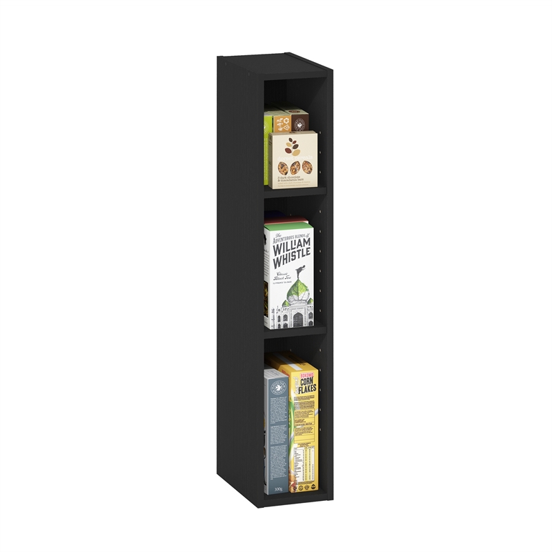Pemberly Row 3-Tier Narrow 6-In Width Bookcase 9.3 x 5.9 x 31.5 in Blackwood