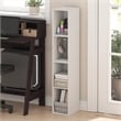 Pemberly Row 4-Tier 8-In Width Narrow Bookcase 9.3 x 7.9 x 41.6 in White