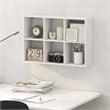 Pemberly Row 6-Cube Floating Wall Mount Bookshelf for Study Room in White