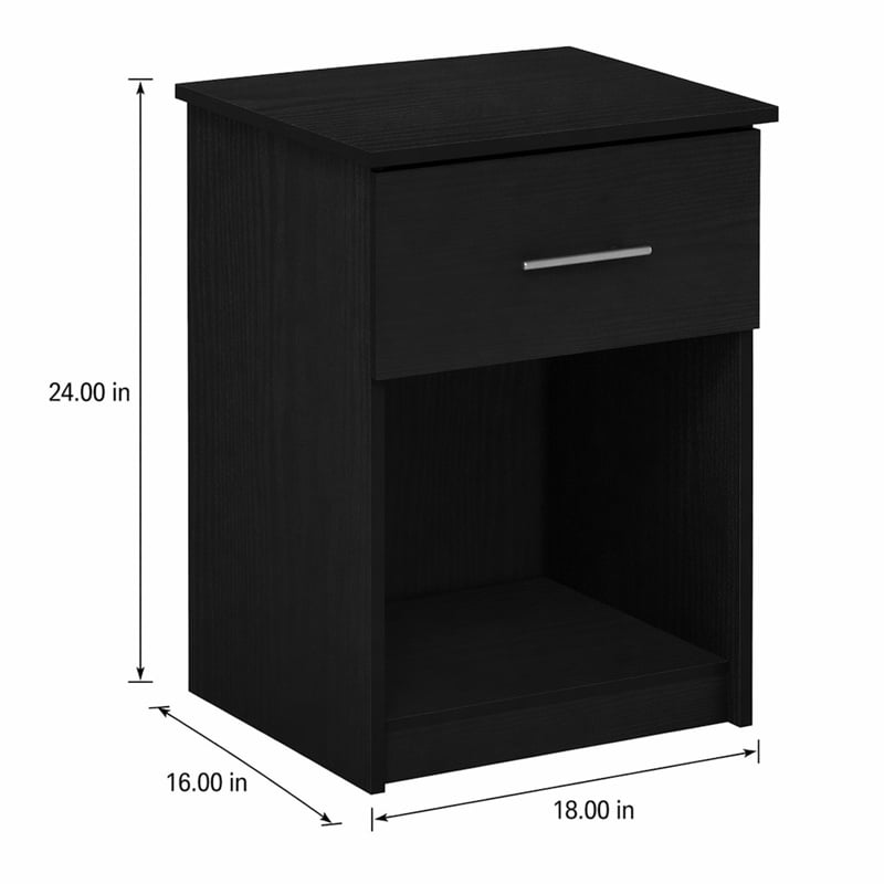 Pemberly Row Nightstand with Handle and One Drawer in Americano