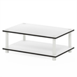 Pemberly Row 2-Tier Modern Toolless Coffee Table with Open Shelf in Plain White
