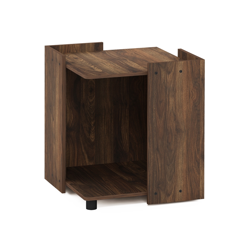 Pemberly Row Litter Box Enclosure with Storage Cabinet in Columbia Walnut