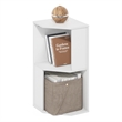 Pemberly Row 2-Tier Corner Bookshelf with Open Shelves in Plain White