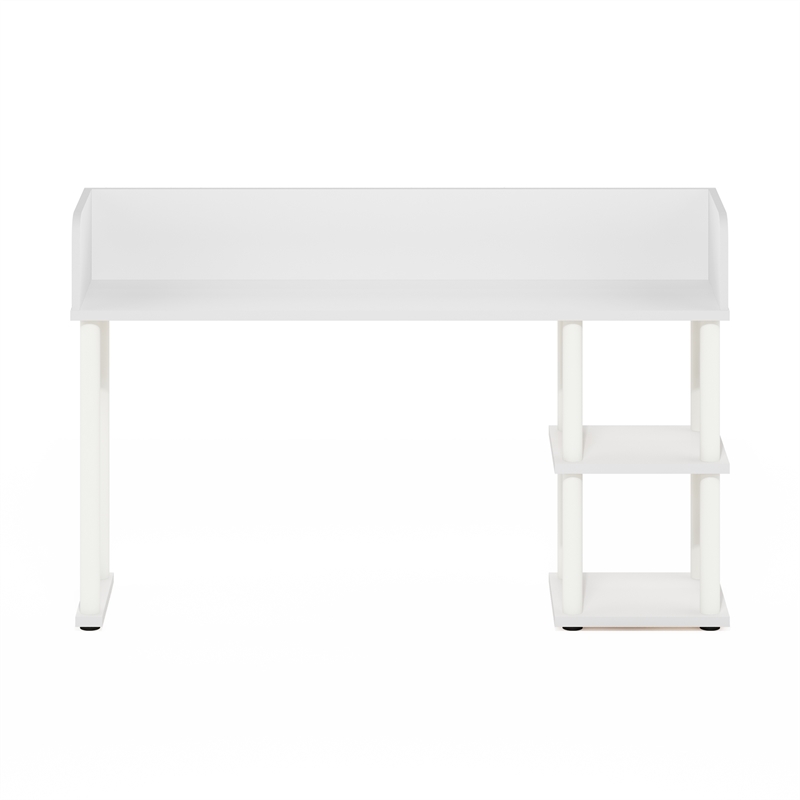 Pemberly Row Desktop Bookshelf Storage Hutch with 3 Shelves in White