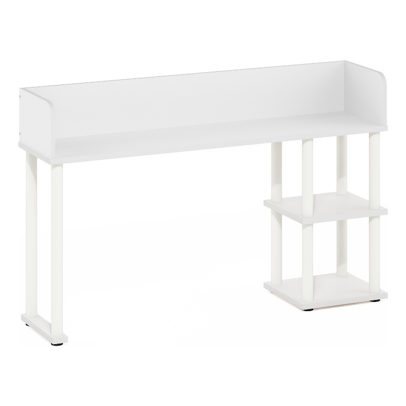 Pemberly Row Desktop Bookshelf Storage Hutch with 3 Shelves in White