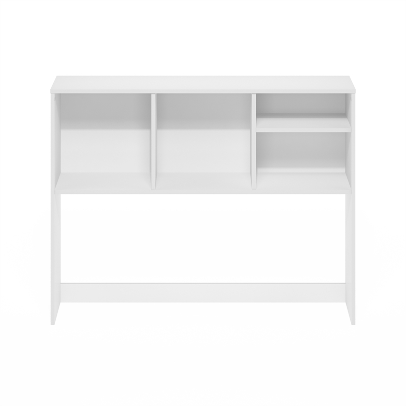 Pemberly Row Desktop Bookshelf Storage Hutch with 4 Shelves in White