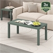 Pemberly Row Coffee Table with 1.8 Inch Thick Tabletop in Sage Green