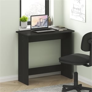 Pemberly Row Computer Desk Office Writing Desk in Black Espresso