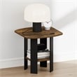 Pemberly Row 2 Tier Round Corner Nightstand with Storage Shelf in Amber Pine