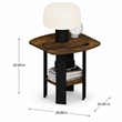 Pemberly Row 2 Tier Round Corner Nightstand with Storage Shelf in Amber Pine
