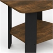 Pemberly Row 2 Tier Round Corner Nightstand with Storage Shelf in Amber Pine