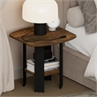Pemberly Row 2 Tier Round Corner Nightstand with Storage Shelf in Amber Pine