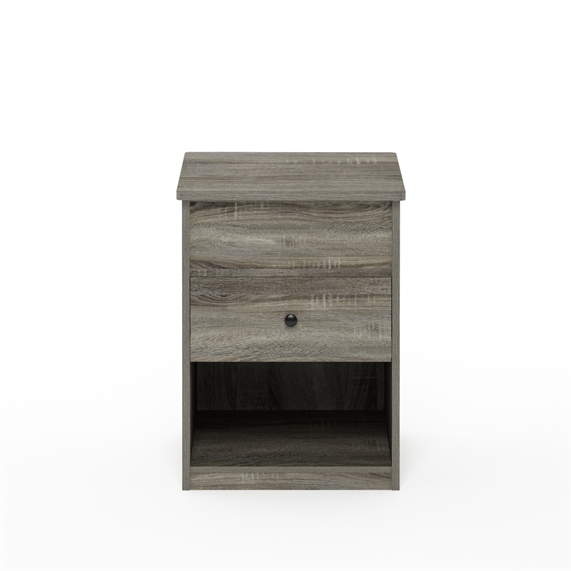 Pemberly Row Lift Top Nightstand with Hidden Storage in French Oak Grey