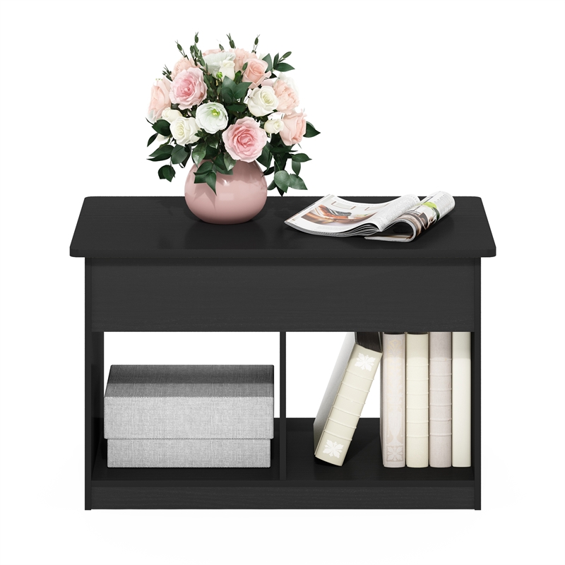 Pemberly Row Lift Top Coffee Table with Hidden Compartment in Dark Americano