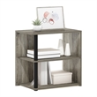 Pemberly Row 2-Tier End Table with Open Shelves in French Oak/Black