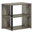 Pemberly Row 2-Tier End Table with Open Shelves in French Oak/Black