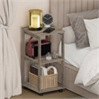Pemberly Row 2-Tier Tall Open Shelf Nightstand in French Oak