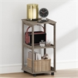 Pemberly Row 2-Tier Tall Open Shelf Nightstand in French Oak