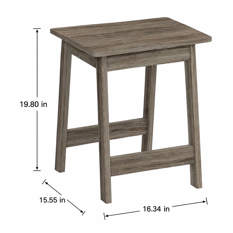 Pemberly Row Square Nightstand with H-Shape Legs in French Oak Finish