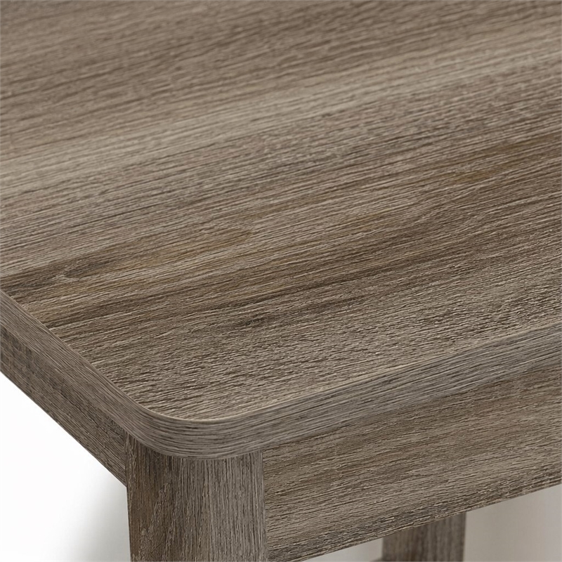 Pemberly Row Square Nightstand with H-Shape Legs in French Oak Finish