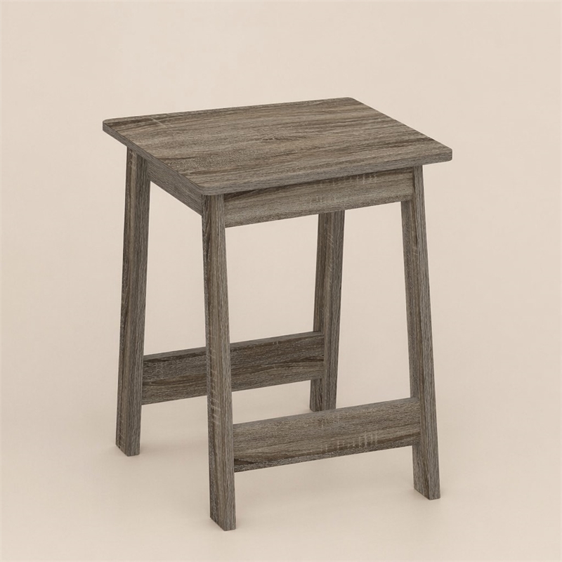 Pemberly Row Square Nightstand with H-Shape Legs in French Oak Finish