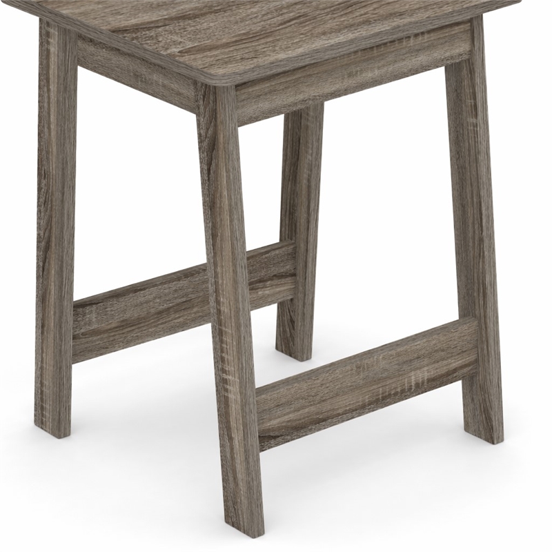 Pemberly Row Square Nightstand with H-Shape Legs in French Oak Finish