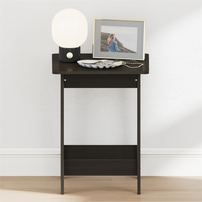 Pemberly Row Square H-Legs Nightstand Easy Assembly in Espresso