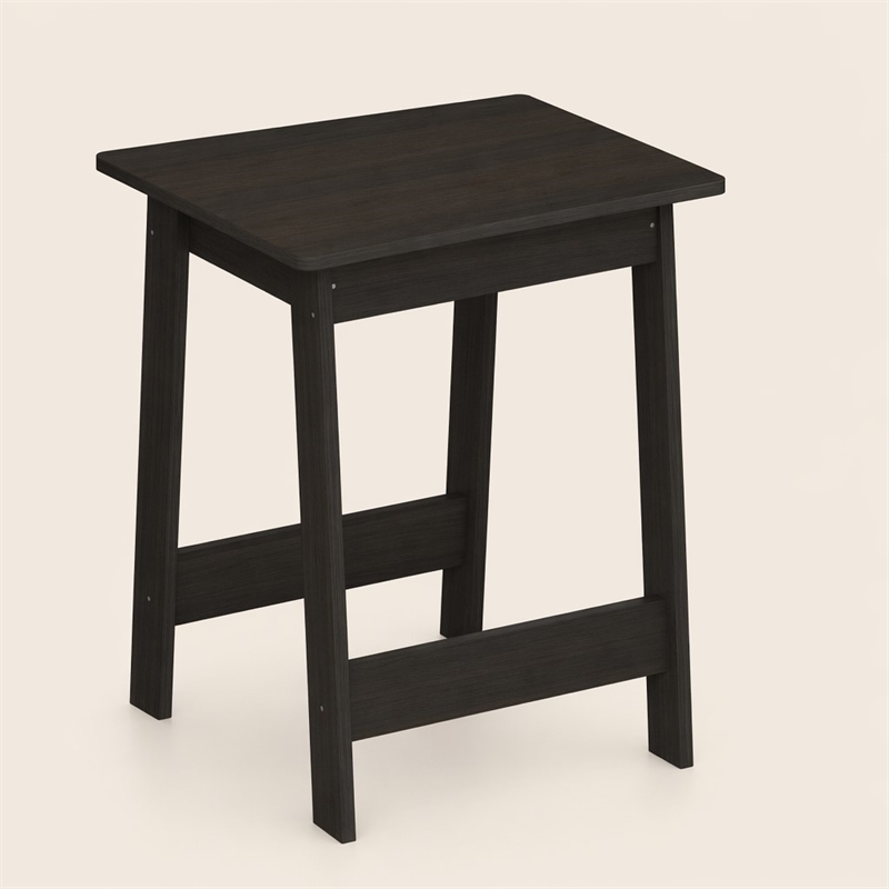 Pemberly Row Square H-Legs Nightstand Easy Assembly in Espresso