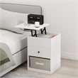 Pemberly Row Lift Top Nightstand with Hidden Storage in Solid White