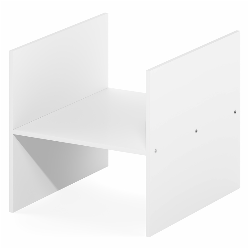 Pemberly Row H-Shelf Cube Organizer 2 Tier Insert Accessory in White Finish