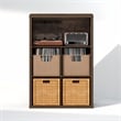 Pemberly Row 5 Cube Vinyl Record Closed Back Media Storage in Amber Pine