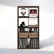 Pemberly Row 8 Cube Vinyl Record Media Storage Organizer in Amber Pine