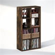 Pemberly Row 8 Cube Vinyl Record Media Storage Organizer in Amber Pine