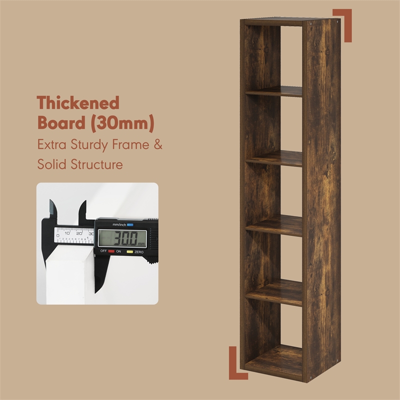 Pemberly Row 5 Cube Vertical Vinyl Record Media Storage in Amber Pine
