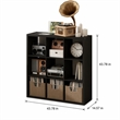 Pemberly Row 9 Cube Vinyl Record Media Storage Organizer in Dark Oak Finish