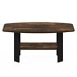Pemberly Row Coffee Table with Rounded Edges and Open Shelf in Amber Pine Black
