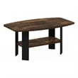 Pemberly Row Coffee Table with Rounded Edges and Open Shelf in Amber Pine Black