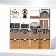 Pemberly Row 16 Cube Vinyl Record Media Storage Organizer in White Finish