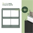 Pemberly Row 4 Cube Thick Frame Reversible Open Back Bookcase in Sage Green