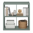Pemberly Row 4 Cube Thick Frame Reversible Open Back Bookcase in Sage Green