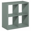 Pemberly Row 4 Cube Thick Frame Reversible Open Back Bookcase in Sage Green
